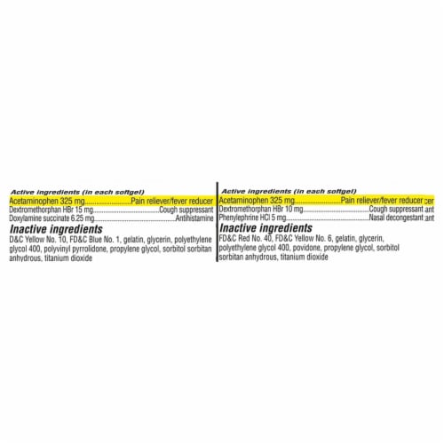 Kroger® Multi-Symptom Cold and Flu DayTime and NightTime Cold Medicine Softgels Perspective: left