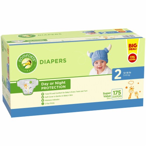 Comforts™ Day or Night Diapers Size 2 (12-18 lbs) BIG DEAL! Perspective: left