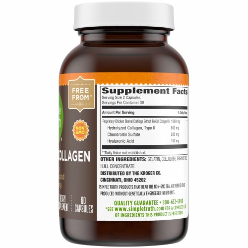 Simple Truth® 100 mg Hydrolyzed Collagen Capsules Perspective: left