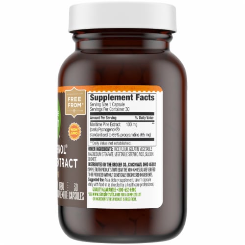 Simple Truth™ Pycnogenol Pine Bark Extract Capsules 100mg Perspective: left