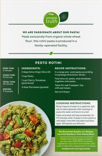 Simple Truth Organic® 100% Whole Wheat Rotini Pasta Perspective: left