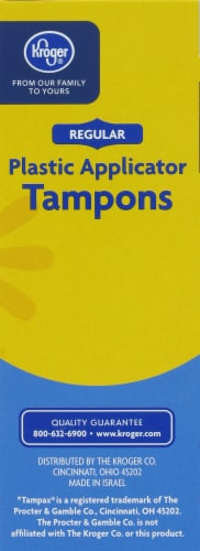 Kroger® Unscented Regular Plastic Tampons Perspective: left