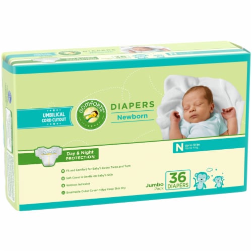 Comforts™ Day or Night Diapers Newborn (<10 lbs) Perspective: left