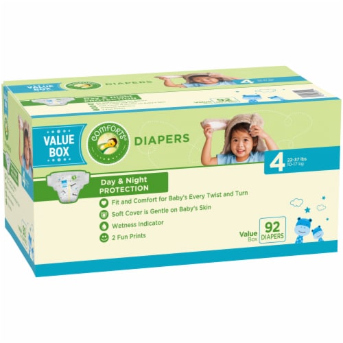 4 Comforts For Baby Diapers Size 6 over 35+ lb Bumble Bee Print Kroger