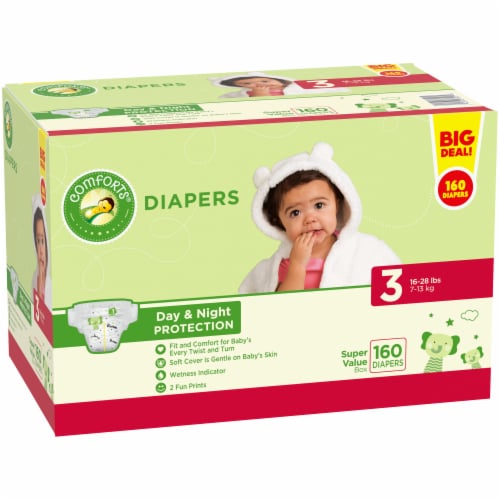 Comforts™ Day or Night Diapers Size 3 (16-28 lbs) BIG DEAL! Perspective: left