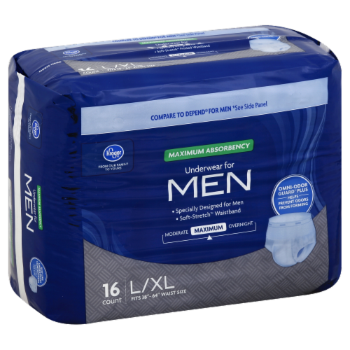 Kroger® Large/Extra Large Maximum Absorbency Underwear for Men Perspective: left
