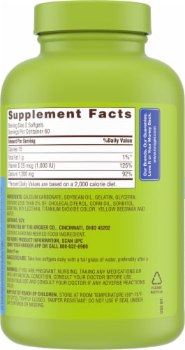 Kroger® Calcium Bone Softgels 1200mg Perspective: left