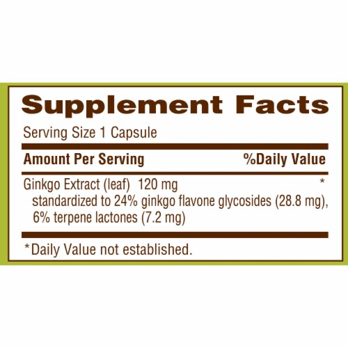 Kroger® Ginkgo Biloba 120 mg Mind Health Capsules Perspective: left