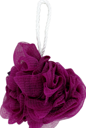 Kroger® Cleanse Come Clean Mesh Pouf - Purple Perspective: left