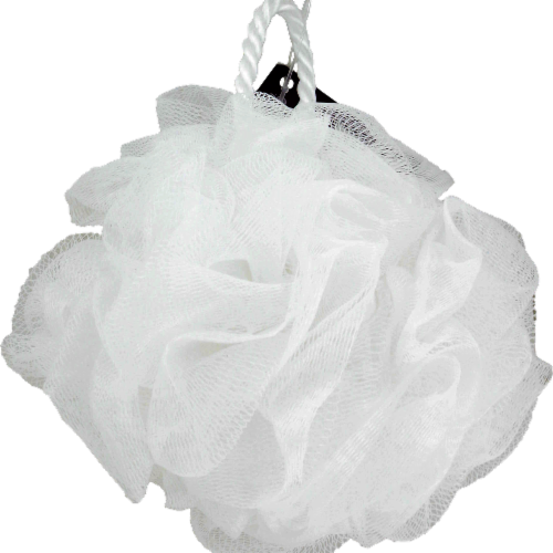 Kroger® Cleanse Come Clean Mesh Pouf - White Perspective: left