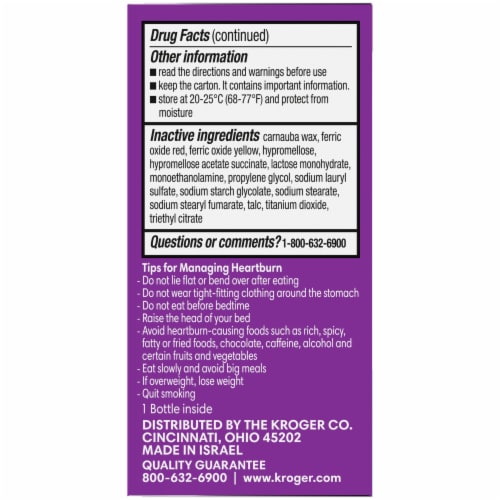 Kroger® Omeprazole Acid Reducer Delayed Release Tablets Perspective: left