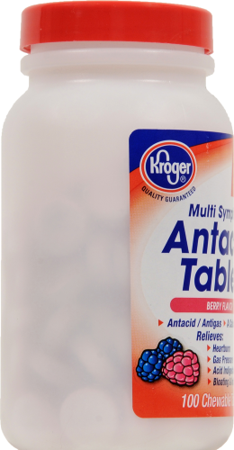 Kroger® Berry Flavored Maximum Strength Chewable Antacid Tablets Perspective: left
