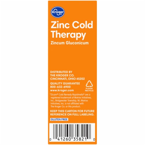 Kroger® Zinc Cold Therapy Citrus Flavor Quick Dissolve Tablets Perspective: left