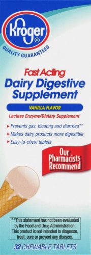 Kroger® Vanilla Flavor Dairy Relief Chewable Tablets Perspective: left