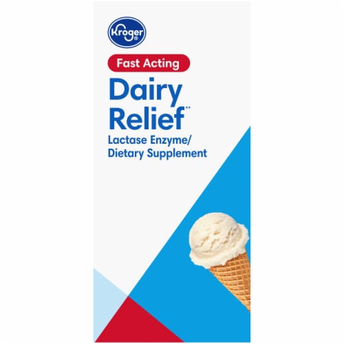 Kroger® Fast Acting Dairy Relief Caplets Perspective: left