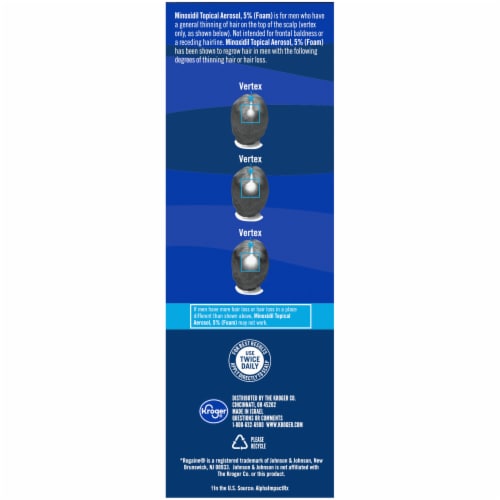 Kroger® 5% Minoxidil Foam Hair Regrowth Treatment for Men Perspective: left