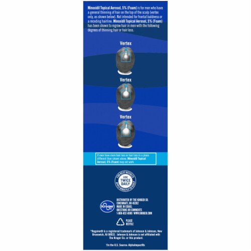 Kroger® 5% Minoxidil Foam Hair Regrowth Treatment for Men Perspective: left
