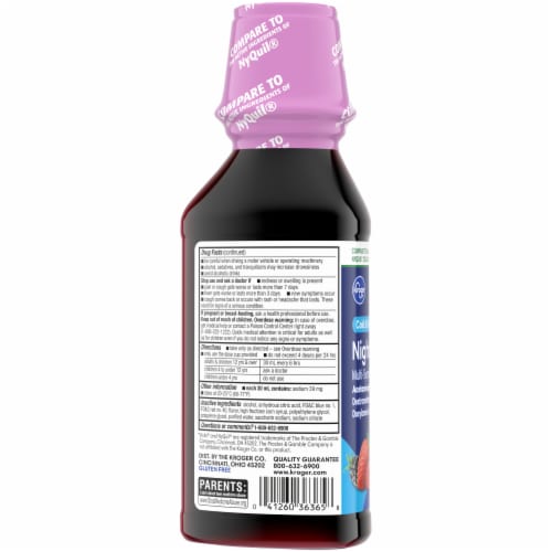 Kroger® Mixed Berry Multi-Symptom Night Time Liquid Cold & Flu Relief Perspective: left