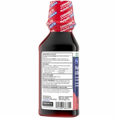 Kroger® Cherry Flavor NightTime Cough Relief Liquid Perspective: left