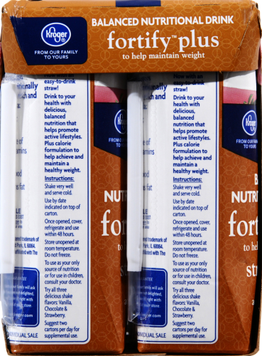 Kroger® Fortify Plus Strawberry Nutritional Drink Perspective: left