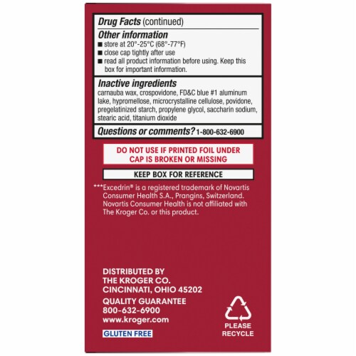 Kroger® Migraine Relief Pain Reliever Caplets Twin Pack Perspective: left