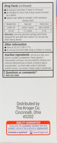 Kroger® Infants' Pain and Fever Dye-Free Cherry Suspension Liquid Perspective: left
