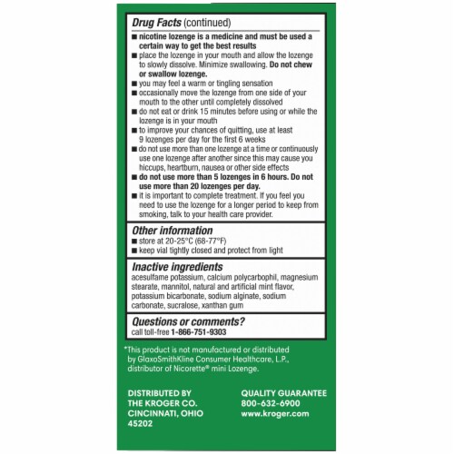 Kroger® Mint Mini Nicotine Lozenges 4mg Perspective: left
