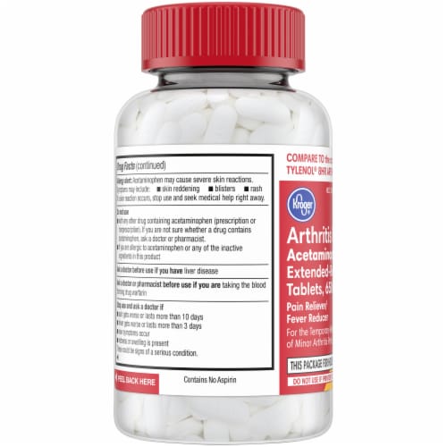 Kroger® Arthritis Pain Extended-Release Acetaminophen Caplets 650mg Perspective: left