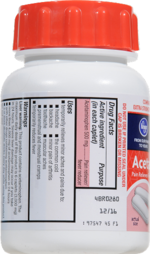 Kroger® Easy Open Extra Strength Acetaminophen Caplets 500mg Perspective: left