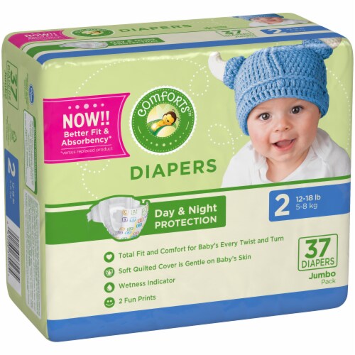 Comforts™ Day or Night Diapers Size 2 (12-18 lbs) Perspective: left