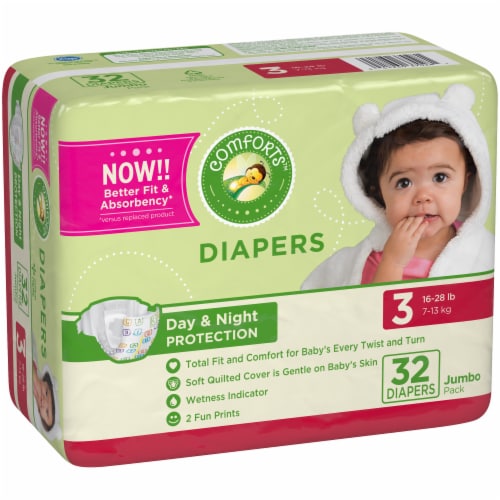 Comforts™ Day or Night Diapers Size 3 (16-28 lbs) Perspective: left