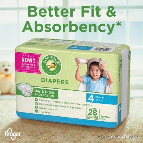 Comforts™ Day or Night Diapers Size 4 (22-37 lbs) Perspective: left