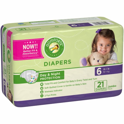 Comforts™ Day or Night Diapers Size 6 (35+ lbs) Perspective: left