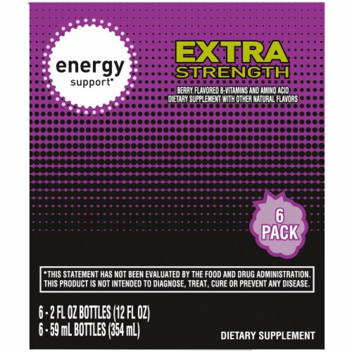 Kroger® Extra Strength Berry Energy Drink Shot Multipack Bottles Perspective: left