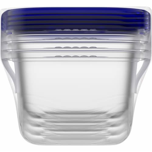 Kroger Home Sense Square BPA-Free Plastic Snap Seal Food Storage Container - 4 pack Perspective: left