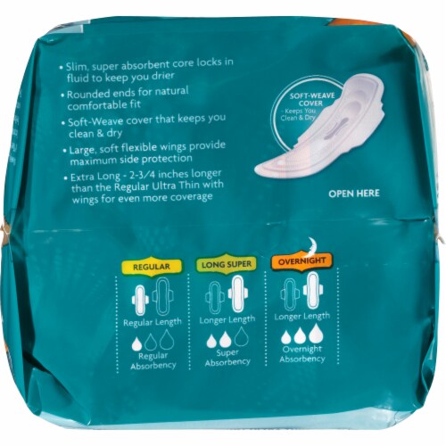 Kroger® Overnight Ultra Thin Pads with Wings Perspective: left