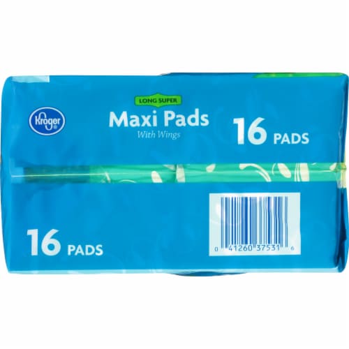 Kroger® Long Super Maxi Pads with Wings Perspective: left