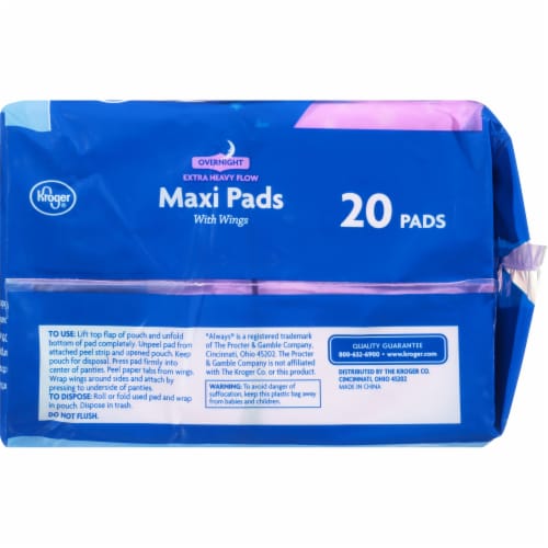 Kroger® Extra Heavy Flow Overnight Maxi Pads Perspective: left