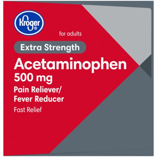 Kroger® Extra Strength Acetaminophen Rapid Release Caplets 500mg Perspective: left