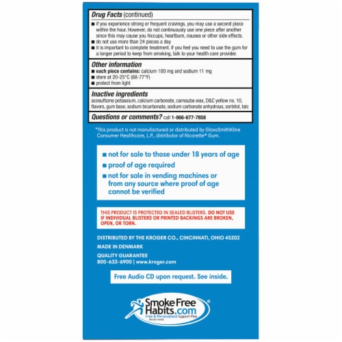 Kroger® Uncoated Original Nicotine Gum 4mg Perspective: left