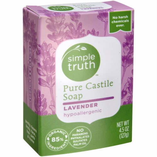 Simple Truth™ Pure Castile Bar Soap Lavender Scent with Hypoallergenic Formula Perspective: left