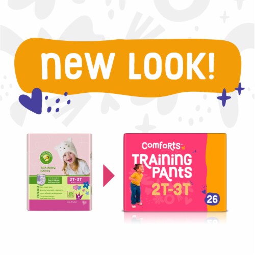 Comforts™ Day & Night 2T-3T Girls Training Pants Perspective: left