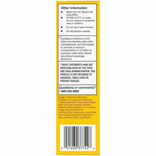Kroger® Maximum Strength Probiotic Capsule Perspective: left