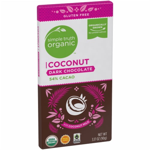Simple Truth Organic™ Coconut 54% Cacao Dark Chocolate Bar Perspective: left