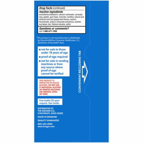 Kroger® Coated Ice Mint Nicotine Gum 2mg Perspective: left