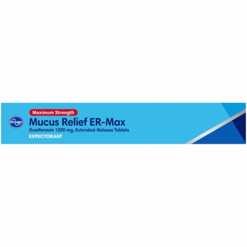 Kroger® Maximum Strength Mucus Relief ER Max Expectorant Tablets 1200mg Perspective: left