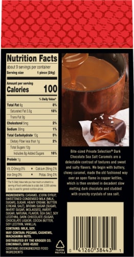 Private Selection® Dark Chocolate Sea Salt Caramels Pack Perspective: left