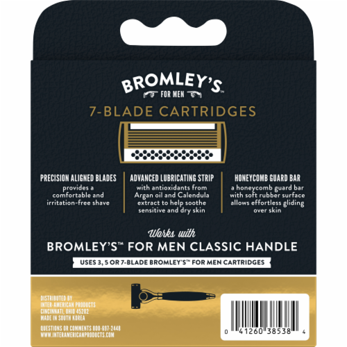 Bromley's™ for Men Smooth Operator 7-Blade Cartridges Perspective: left