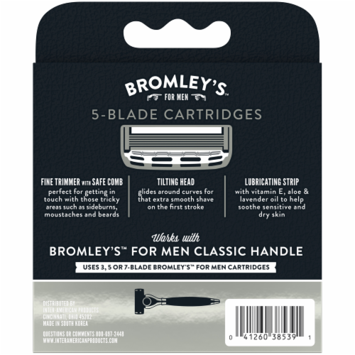Bromley's™ For Men Keepin' It Trimmed 5-Blade Cartridges Perspective: left