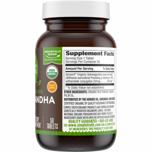 Simple Truth Organic® Ashwagandha Tablets 500mg Perspective: left